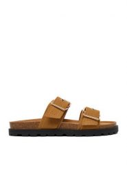 DeeZee Klapki CEO-HSCB25230318-2 Brązowy. Brązowe klapki DeeZee, bez wzorów, z materiału, bez obcasa. Za 139.99 zł.