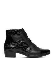 Rieker Botki CEO-Y0764-02 Czarny. Czarne botki Rieker, bez wzorów, bez obcasa, na słupku, bez zapięcia. Za 389.99 zł.