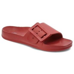 Klapki damskie Big Star, wsuwane basenowe klapki z tworzywa, czerwone, FF274A385. Czerwone klapki Big Star, bez wzorów, bez obcasa. Za 52.00 zł.
