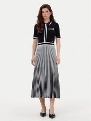 KARL LAGERFELD Sukienka dzianinowa A1W13026 Czarny Regular Fit. Czarne sukienki KARL LAGERFELD, l, bez wzorów, z dzianiny, bez kołnierzyka, bez ramiączek. Za 719.99 zł.