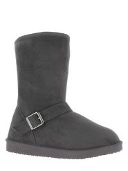 Blackfield Botki zimowe "Cooper" w kolorze szarym rozmiar: 40. Szare botki Blackfield, na zimę, z aplikacjami, z materiału, z okrągłym noskiem, bez obcasa, bez zapięcia. Za 78.47 zł.