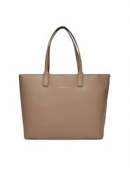 Tommy Hilfiger Torebka Th Logotape Tote AW0AW17449 Beżowy. Brązowe shopper TOMMY HILFIGER, bez wzorów, ze skóry, bez dodatków. Za 649.99 zł.