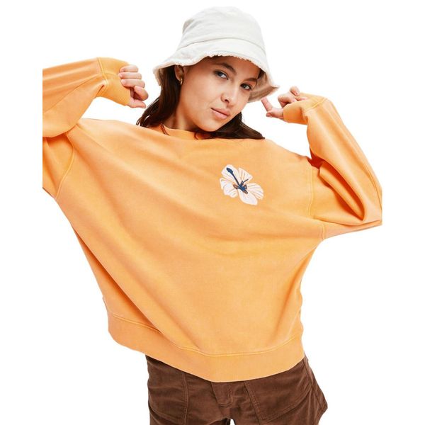 Bluza z okrągłym dekoltem dla Kobiety LINEUP Pomarańczowy. Brązowe bluzy Roxy, na zimę, m, bez wzorów, z bawełny, bez kaptura. Za 259.99 zł.