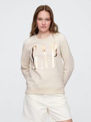GAP Bluza w kolorze beżowym rozmiar: M. Brązowe bluzy sportowe GAP, m, bez wzorów, bez kaptura. Za 194.15 zł.
