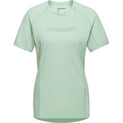 Koszulka sportowa damska Mammut Selun Fl Logo. Zielone koszulki sportowe Mammut, bez wzorów, z bawełny, bez ramiączek, trekkingowe. Za 419.99 zł.