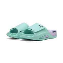 Klapki unisex PUMA x HYROX NITROcat PUMA. Fioletowe klapki Puma, bez wzorów, bez obcasa, na płaskiej podeszwie. Za 349.00 zł.