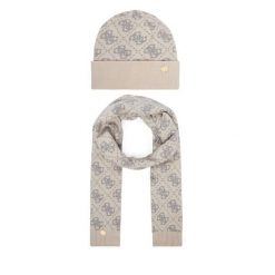 Zestaw szalik i czapka Guess. Białe czapki Guess, z aplikacjami. Za 294.99 zł.