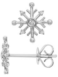 Unbekannt Złote kolczyki-wkrętki z diamentami rozmiar: onesize. Szare kolczyki Unbekannt, z diamentem, złote. Za 848.99 zł.