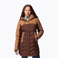 Płaszcz puchowy damski Columbia Mountain Croo III Mid Down. Brązowe płaszcze Columbia, bez wzorów, z puchu, bez kaptura. Za 999.99 zł.