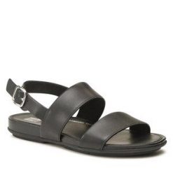 Sandały FitFlop. Czarne sandały FitFlop, bez wzorów, bez obcasa, na płaskiej podeszwie, bez zapięcia. Za 409.99 zł.