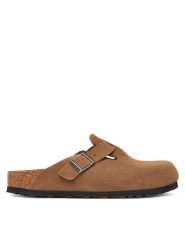 Birkenstock Klapki Boston Sfb 1030861 Brązowy. Brązowe klapki Birkenstock, bez wzorów, ze skóry, bez obcasa. Za 719.99 zł.