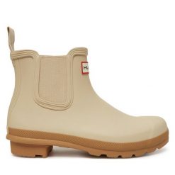 Kalosze Hunter. Brązowe kalosze Hunter, bez wzorów. Za 389.99 zł.