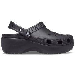 Klapki damskie Crocs CLASSIC PLATFORM CLOG. Czarne klapki Crocs, bez wzorów, bez obcasa. W wyprzedaży za 161.97 zł.
