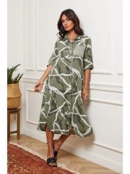 Joséfine Lniana sukienka w kolorze khaki rozmiar: S. Brązowe sukienki Joséfine, na co dzień, s, bez wzorów, ze lnu, bez kołnierzyka, bez ramiączek, maxi, proste. Za 195.99 zł.