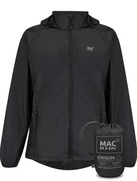 Mac in a Sac - Płaszcz przeciwdeszczowy - Czarny. Czarne płaszcze Mac In A Sac, na zimę, l, bez wzorów, z materiału, z kapturem. Za 289.85 zł.