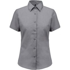 Koszula damska z krótkim rękawem Kariban Judith. Szare koszule KARIBAN, l, bez wzorów, z bawełny, eleganckie, bez kołnierzyka, bez ramiączek. Za 105.00 zł.