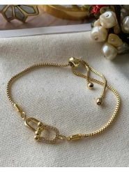 Luseera Pozłacana bransoletka z cyrkoniami rozmiar: onesize. Żółte bransoletki Luseera, z cyrkonią, pozłacane. Za 65.85 zł.