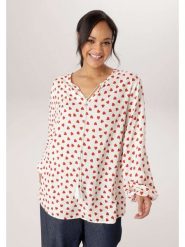 Aniston Bluzka w kolorze biało-czerwonym rozmiar: 50. Białe bluzki Aniston, bez wzorów, z wiskozy, bez kołnierzyka, bez ramiączek. Za 173.99 zł.