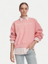 Tommy Hilfiger Bluza WW0WW47831 Różowy Regular Fit. Czerwone bluzy TOMMY HILFIGER, m, bez wzorów, z bawełny, bez kaptura. Za 409.99 zł.