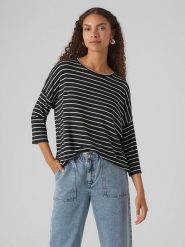 Vero Moda Koszulka w kolorze biało-czarnym rozmiar: XS. Białe bluzki Vero Moda, xs, bez wzorów, bez kołnierzyka, bez ramiączek. Za 35.18 zł.