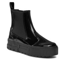 Sztyblety Puma. Czarne botki Puma, bez wzorów, bez obcasa, na płaskiej podeszwie, bez zapięcia. Za 649.99 zł.