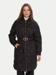 TWINSET Płaszcz przejściowy 252TP2130 Czarny Regular Fit. Czarne płaszcze Twinset, bez wzorów, z syntetyku, bez kaptura. Za 1,469.00 zł.