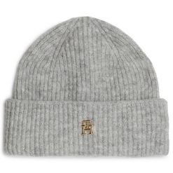 Czapka Tommy Hilfiger. Szare czapki TOMMY HILFIGER, bez wzorów. Za 279.99 zł.