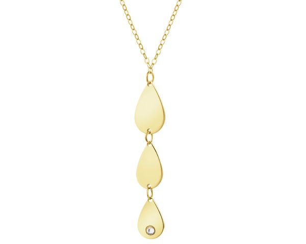 Złoty naszyjnik z cyrkonią. Żółte naszyjniki Apart, z cyrkonią, złote. Za 819.00 zł.