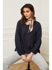 Fleur de Lin Lniana bluzka "Celiane" w kolorze granatowym rozmiar: L. Niebieskie bluzki Fleur de Lin, l, bez wzorów, ze lnu, bez kołnierzyka, bez ramiączek. Za 143.99 zł.