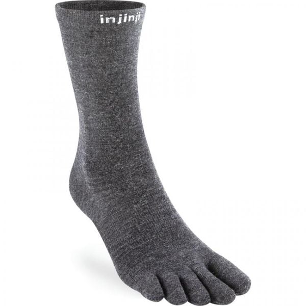 Skarpetki Injinji Liner Crew Wool. Szare skarpety Injinji, bez wzorów, ze skóry. Za 94.05 zł.