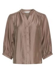 MOSS COPENHAGEN Bluzka "Ramona Rikkelia" w kolorze jasnobrązowym rozmiar: L. Brązowe bluzki Moss Copenhagen, l, bez wzorów, bez kołnierzyka, bez ramiączek. Za 148.96 zł.