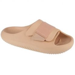 Klapki unisex Crocs 2094132DS. Brązowe klapki Crocs, bez wzorów, z materiału, bez obcasa. Za 379.99 zł.