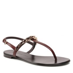 Sandały GIUSEPPE ZANOTTI. Brązowe sandały Giuseppe Zanotti, bez wzorów, bez obcasa, na płaskiej podeszwie, bez zapięcia. Za 2,679.00 zł.
