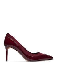 Nine West Szpilki CEO-CD26-009-1 Bordowy. Czerwone szpilki Nine West, bez wzorów, z lakierowanej skóry, bez obcasa, na szpilce, bez zapięcia. Za 249.99 zł.