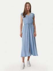 DKNY Sukienka codzienna DJ6D9183 Błękitny Relaxed Fit. Niebieskie sukienki DKNY, na co dzień, l, bez wzorów, z lyocellu, bez kołnierzyka, bez ramiączek, proste. Za 609.99 zł.