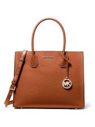 Michael Kors Skórzana torebka w kolorze jasnobrązowym - 32 x 25 x 14 cm rozmiar: onesize. Brązowe torby na ramię Michael Kors, bez wzorów, z materiału, przez ramię, bez dodatków. Za 872.69 zł.