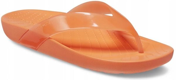 Japonki Dla Dorosłych Crocs Splash Glossy Flip. Brązowe klapki Crocs, bez wzorów, z materiału, bez obcasa. Za 99.99 zł.