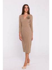 Stylove Sukienka w kolorze beżowym rozmiar: M. Brązowe sukienki Stylove, na co dzień, m, z aplikacjami, bez kołnierzyka, bez ramiączek, maxi, proste. Za 341.45 zł.