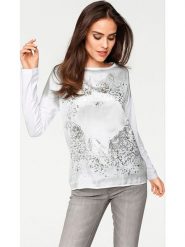 Heine Koszulka w kolorze białym rozmiar: 38. Białe bluzki Heine, bez wzorów, bez kołnierzyka, bez ramiączek. Za 43.99 zł.