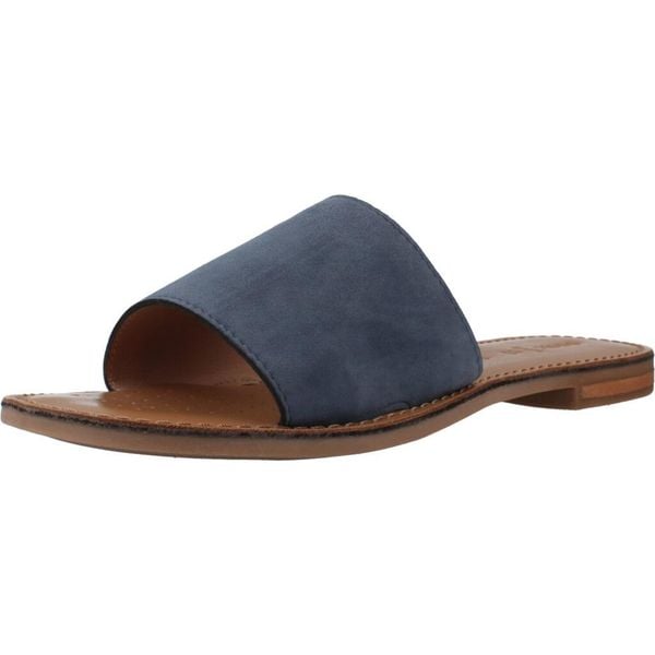 Sandały GEOX D MADDALUSIAC Niebieski. Niebieskie sandały Geox, bez wzorów, ze skóry, bez obcasa, bez zapięcia. Za 263.99 zł.