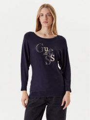 Guess Sweter W5YR22 Z2NQ2 Granatowy Regular Fit. Niebieskie swetry Guess, m, z aplikacjami, z wiskozy, bez ramiączek. Za 399.99 zł.