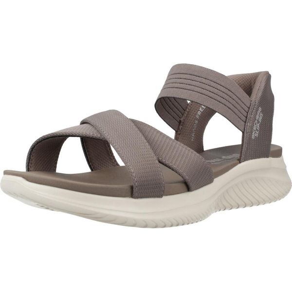 Sandały SKECHERS ULTRA FLEX 3.0 SANDAL NEV Szary. Brązowe sandały Skechers, bez wzorów, z materiału, bez obcasa, bez zapięcia. Za 268.99 zł.