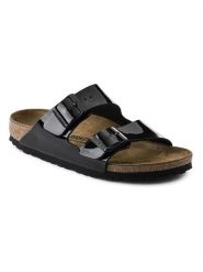 Birkenstock Klapki "Arizona" w kolorze czarnym rozmiar: onesize. Czarne klapki Birkenstock, bez wzorów, z otwartym noskiem, bez obcasa. Za 354.10 zł.