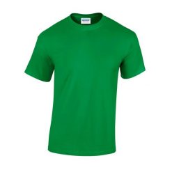 Ciężka Bawełniana Koszulka Unisex Dla Dorosłych. Zielone bluzki GILDAN, xl, bez wzorów, z bawełny, sportowe, bez kołnierzyka, bez ramiączek. Za 30.99 zł.