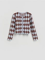 Wzorzysty kardigan - wielobarwny. Kardigany Reserved, l, bez wzorów, z dzianiny. Za 129.99 zł.