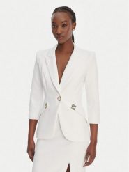 Elisabetta Franchi Marynarka GI-215-61E2-V590 Biały Regular Fit. Białe marynarki i żakiety Elisabetta Franchi, bez wzorów, z syntetyku. Za 2,509.00 zł.