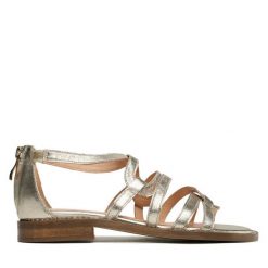 Sandały R.Polański. Żółte sandały R.Polański, bez wzorów, bez obcasa, na płaskiej podeszwie, bez zapięcia. Za 219.99 zł.