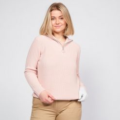 Sweter do golfa damski Inesis MW500. Czerwone golfy INESIS, xl, bez wzorów, z bawełny, bez ramiączek. W wyprzedaży za 99.99 zł.