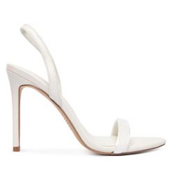 Sandały Aldo. Białe sandały Aldo, bez wzorów, bez obcasa, na szpilce, bez zapięcia. Za 399.99 zł.