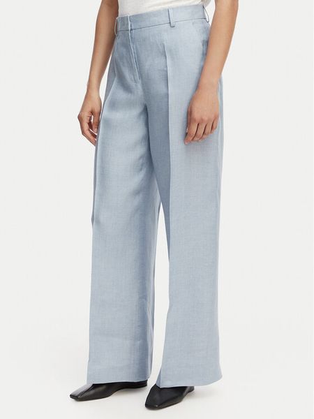 Weekend Max Mara Spodnie materiałowe Malizia 2615131112 Niebieski jasny Regular Fit. Niebieskie spodnie materiałowe Weekend Max Mara, bez wzorów, ze lnu. Za 738.99 zł.